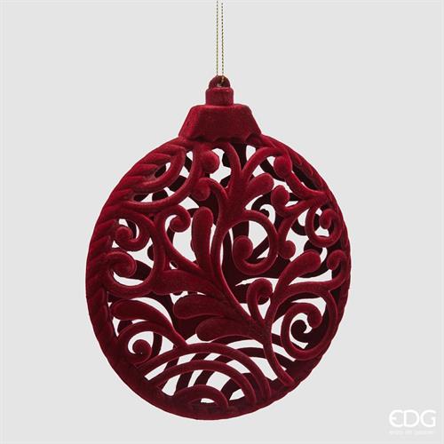 PENDNETE NATALIZIO MEDAGLIONE ROSSO SCURO IN VELLUTO 15 CM