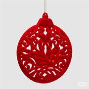 PENDENTE NATALIZIO MEDAGLIONE IN VELLUTO ROSSO 15 CM
