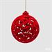 PALLINA DI NATALE DECORATA ROSSA IN VELLUTO 10 CM