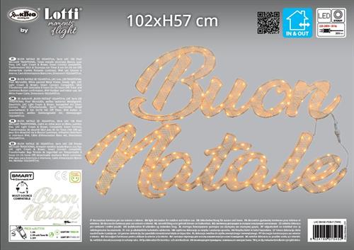SCRITTA BUON NATALE 3D LUMINOSA 230 MINILED EXTRACALDO 102XH.57C