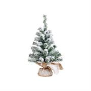 MINI ALBERO VEDRE INNEVATO CON BASE JUTA 45 CM