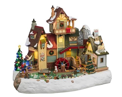 VILLAGGIO NATALIZIO MULINO DI ROCKY RIVER 25,6x33,4x22,5 CM