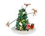 BABBO NATALE CON BAMBINA E ALBERO RENNE IN MOVIMENTO 20,5x20x20
