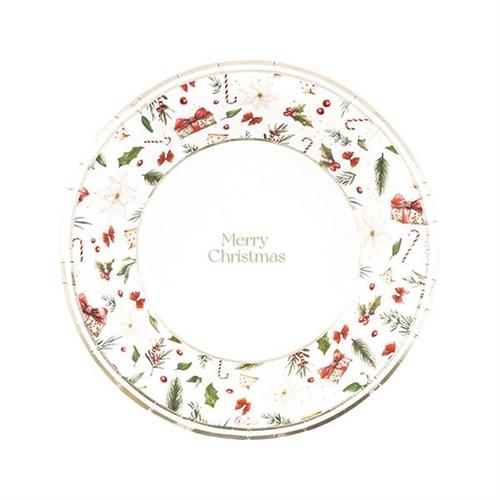PIATTI A LITTLE CHRISTMAS 24 CM 8 PZ