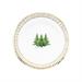 PIATTI NATALIZI DECORO ALBERI DI NATALE BORDO ORO 21CM 8PZ
