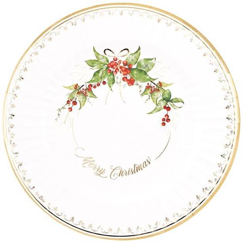 SOTTOPIATTI BORDO ORO CHRISTMAS GARLAND 33 CM 6 PZ
