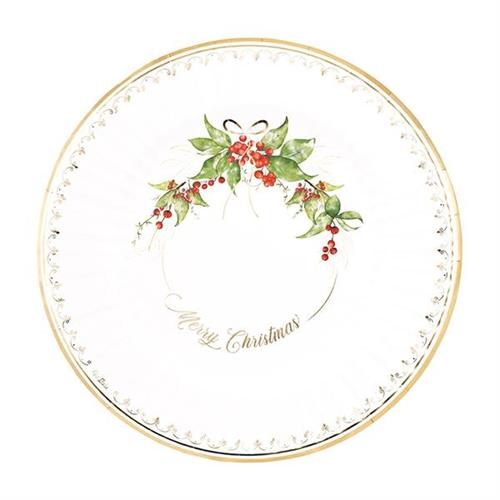 PIATTI CHRISTMAS GARLAND BORDO ORO 27 CM 8 PZ