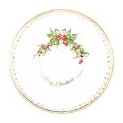 PIATTI CHRISTMAS GARLAND BORDO ORO 27 CM 8 PZ