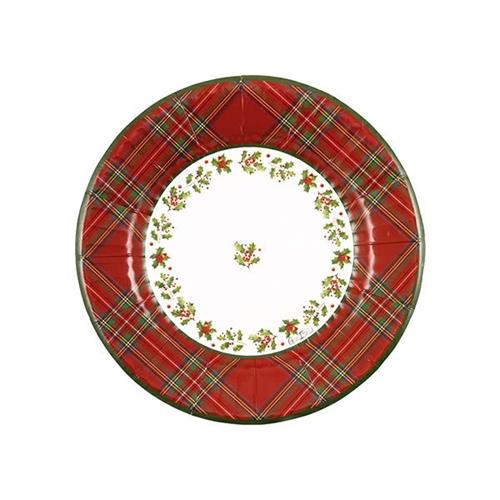 PIATTI SCOTTISH CHRISTMAS 21 CM 8 PZ