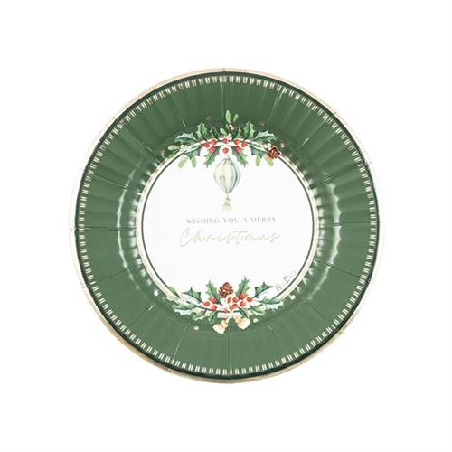 PIATTI MERRY CHRISTMAS TO YOU 21 CM 8 PZ