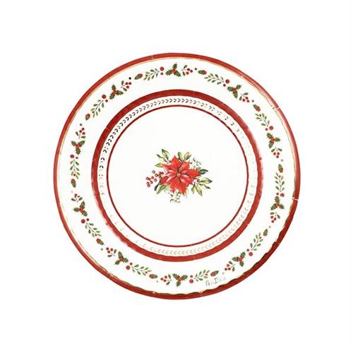 PIATTI NATALIZI RED ROYAL 21 CM 8 PZ