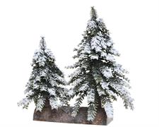 MINI ALBERI DI NATALE INNEVATI SU TRONCO 27XH.27X14 CM