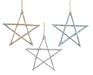 DECORAZIONE PENDENTE NATALIZIO STELLA IN LEGNO 3X25X25CM COL.ASS