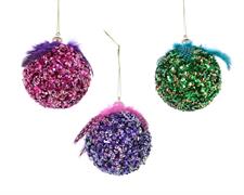 PALLINE DI NATALE MULTICOLOR  8 CM 3PZ