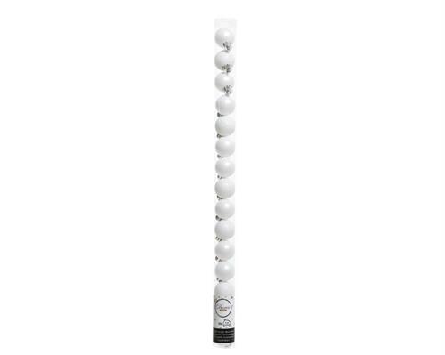 PALLINE PER ALBERO 30MM BIANCO 15 PZ IN TUBO