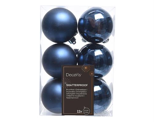 PALLINE NATALIZIE 60MM BLU NOTTE BOX DA 12 PZ