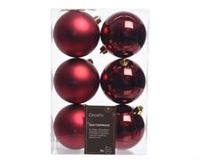 PALLINE DI NATALE BORDEAUX 8 CM CONFEZIONE 6 PZ