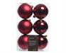 PALLINE BORDEAUX LUCIDO E OPACO 8 CM PER ALBERO BOX DA 6 PZ