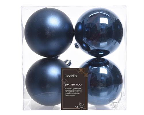 PALLINE DI NATALE BLU NOTTE 10 CM CONFEZIONE 4 PZ