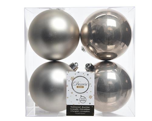 PALLINE DI NATALE LINO NATURALE 10 CM CONFEZIONE 4 PZ