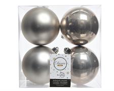 PALLINE DI NATALE LINO NATURALE 10 CM CONFEZIONE 4 PZ