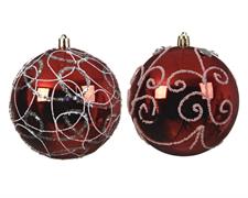 PALLINA DI NATALE ROSSA 2 DECORI ASSORTITI 10 CM