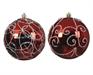 PALLINA DI NATALE ROSSA 2 DECORI ASSORTITI 10 CM