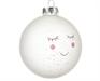PALLINA DI NATALE BIANCA CON DECORO 8 CM
