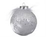 PALLINA DI NATALE BIANCA DECORO PIUME 8 CM