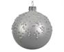 PALLINA DI NATALE BIANCA DECORATA ARGENTO 8 CM