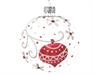 PALLINA DI NATALE TRASPARENTE CON DECORI ROSSI 8 CM