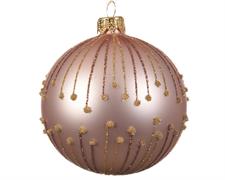PALLINA DI NATALE ROSA DECORATA 8 CM