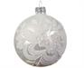 PALLINA DI NATALE BIANCA DECORATA 8 CM