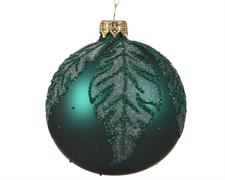 PALLINA DI NATALE VERDE DECORATA 8 CM