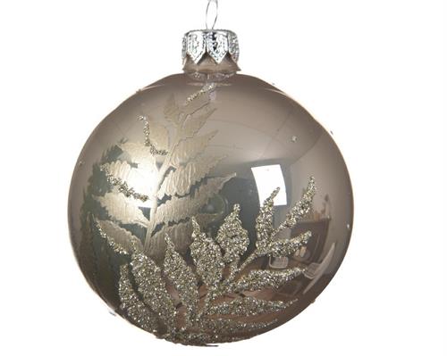 PALLINA DI NATALE LINO DECORI ARGENTO 8 CM