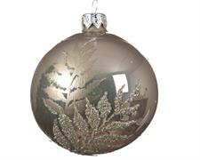PALLINA DI NATALE LINO DECORI ARGENTO 8 CM