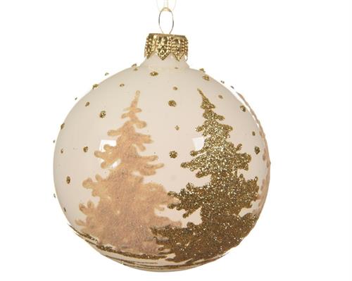 PALLINA DI NATALE BIANCO LANA DECORO ALBERI GLITTER