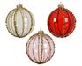 PALLINA DI NATALE DECORATA 3 COLORI ASS. 8 CM