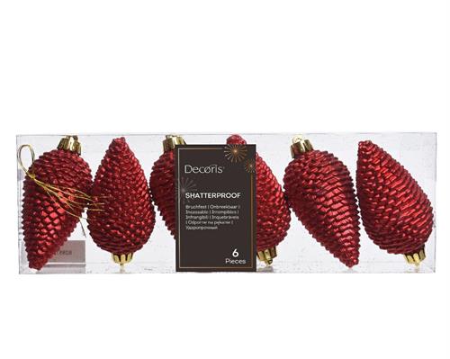 PENDENTI NATALIZIO PIGNE ROSSE 6 PZ