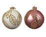 PALLINA DI NATALE DECORATA ROSA ORO 8 CM