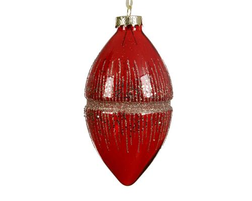 PENDENTE PER ALBERO DI NATALE  ROSSO E ORO 6,5X12CM