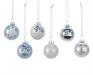PALLINE DI NATALE CELESTE BIANCO 4,5CM  6 ASSORTITE