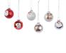 PALLINE DI NATALE ROSSO BIANCO 4,5 CM 6 ASSORTITE