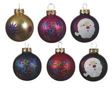 PALLINE DI NATALE MULTICOLOR 4,5CM  6 ASSORTITE
