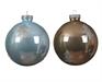 PALLINE DI NATALE MARRONE CELESTE DECORATE 2 ASS.