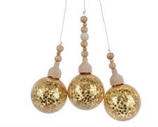 PALLINE DI NATALE A TRE ORO 5 CM