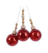 PALLINE DI NATALE A TRE ROSSO 5 CM