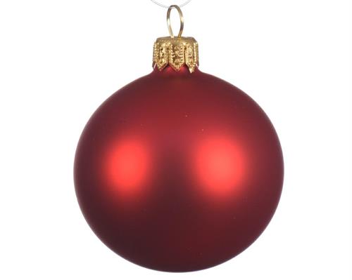 PALLINE ROSSE OPACHE PER ALBERO IN VETRO 8CM BOX DA 6 PZ