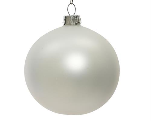 PALLINE DI NATALE BIANCO OPACO 8 CM CONFEZIONE 6 PZ