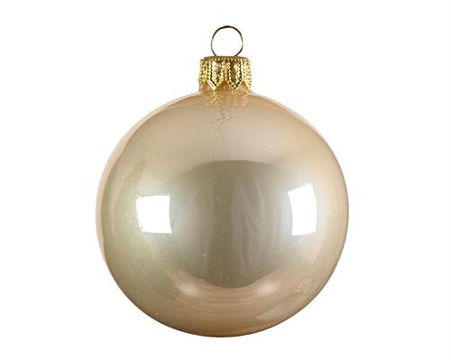 PALLINE PER ALBERO IN VETRO PERLA 8CM BOX DA 6